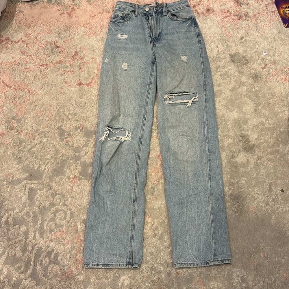 Pacsun, mid rise, wide leg, ripped jeans